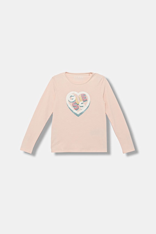 Дитячий лонгслів Guess з еластаном рожевий K5BI12.J1314.9BYA