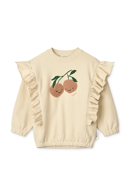 Liewood felpa in cotone bambino/a Marcella Placement Sweatshirt applique beige LW20081.9BYA