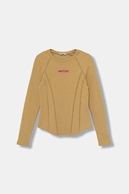 Pinko longsleeve dziecięcy aplikacja beżowy KFTS017.C.JE012
