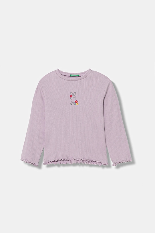 United Colors of Benetton longsleeve copii imprimeu violet 3KIEG10KK.P.seasonal