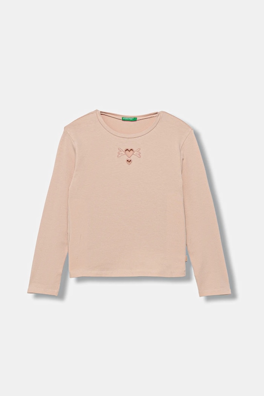 United Colors of Benetton longsleeve dziecięcy aplikacja różowy 3P4ZC10QF.G.seasonal