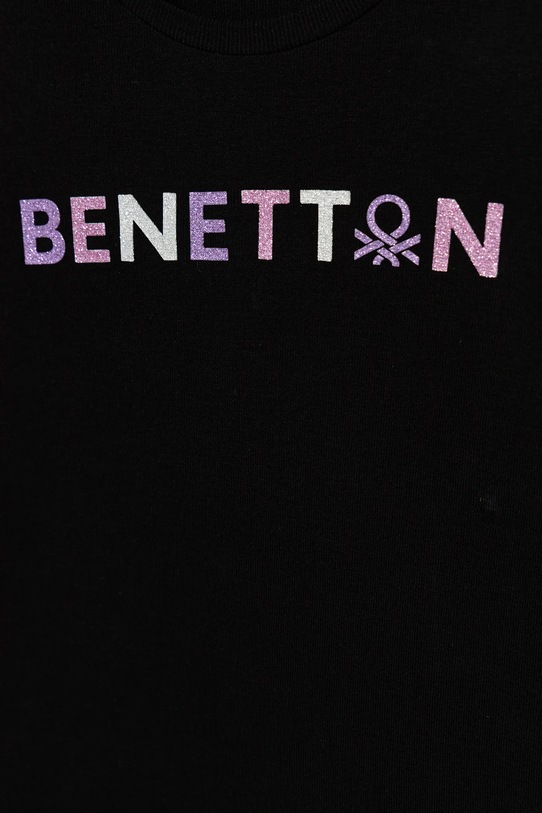 Dziewczynka United Colors of Benetton longsleeve bawełniany dziecięcy 3I9WC10JR.G.reproposed czarny