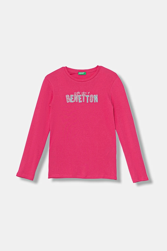 United Colors of Benetton longsleeve din bumbac pentru copii print roz 3I9WC10Q2.G.seasonal