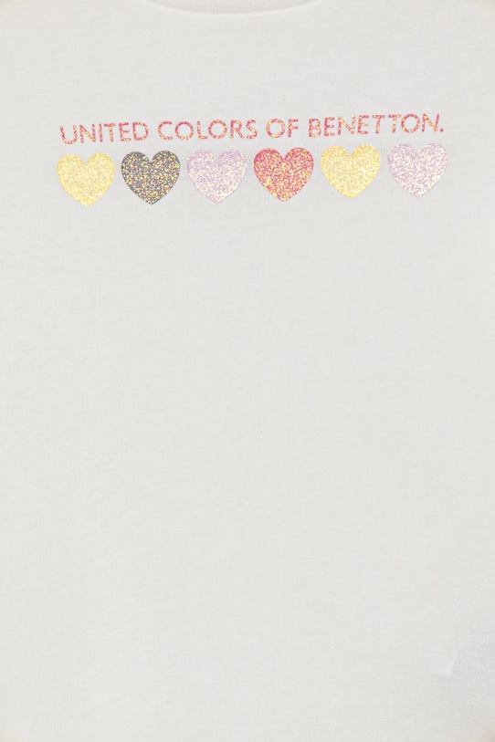 DÍVKA Dětské bavlněné tričko s dlouhým rukávem United Colors of Benetton 3I9WG10JS.P.seasonal bílá