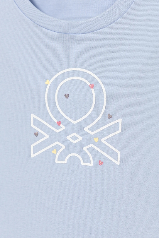 DÍVKA Dětské bavlněné tričko s dlouhým rukávem United Colors of Benetton 3I9WG10JS.P.seasonal modrá