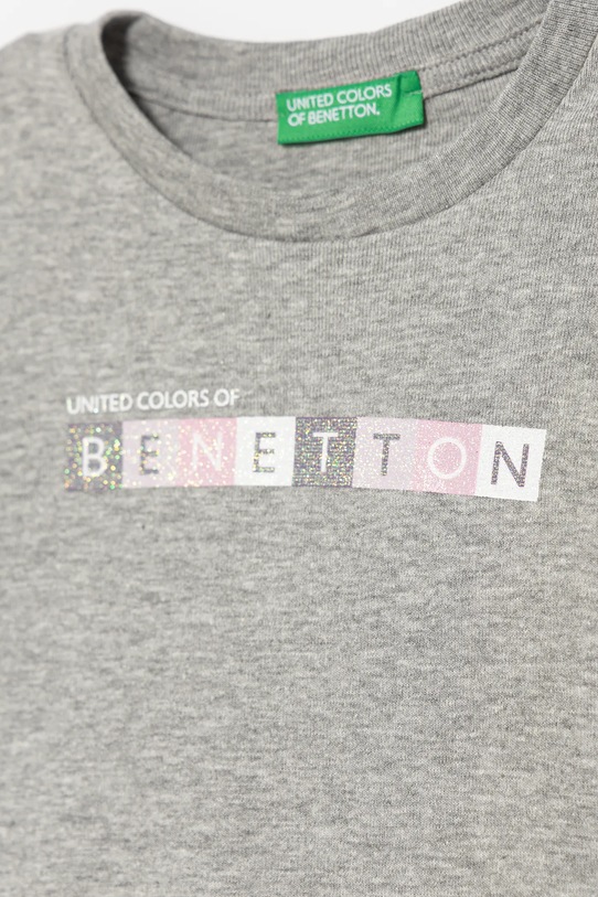 Dziewczynka United Colors of Benetton longsleeve bawełniany dziecięcy 3I9WG10JS.P.seasonal szary