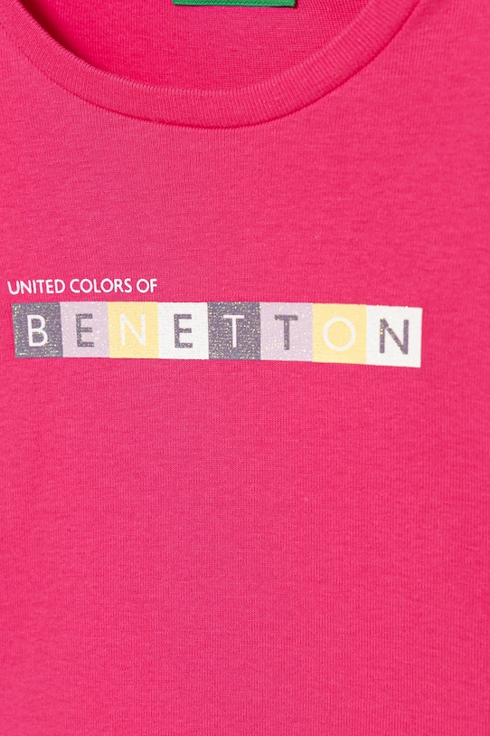 DÍVKA Dětské bavlněné tričko s dlouhým rukávem United Colors of Benetton 3I9WG10JS.P.seasonal růžová