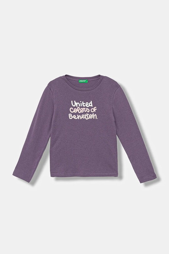 Παιδικό βαμβακερό μακρυμάνικο United Colors of Benetton στάμπα μωβ 3I9WG10JS.P.seasonal