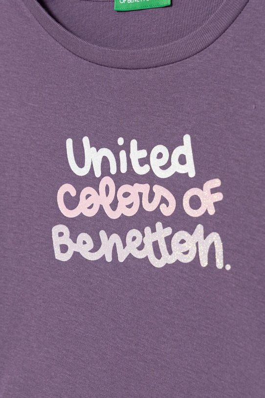 Dziewczynka United Colors of Benetton longsleeve bawełniany dziecięcy 3I9WG10JS.P.seasonal fioletowy