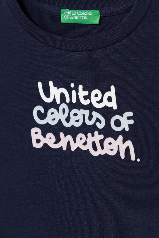 Dziewczynka United Colors of Benetton longsleeve bawełniany dziecięcy 3I9WG10JS.P.seasonal granatowy
