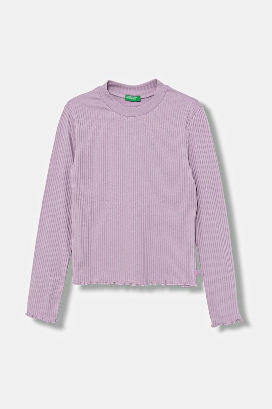 United Colors of Benetton longsleeve dziecięcy z elastanem fioletowy 3F1AC203O.G.Season.9BYA