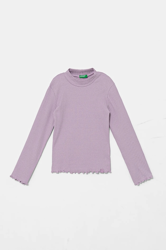 United Colors of Benetton longsleeve dziecięcy z elastanem fioletowy 3F1AG10JT.P.seasonal