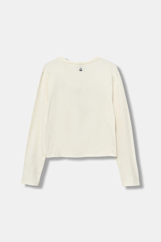 Дитячий бавовняний лонгслів United Colors of Benetton 3IVWC10PX.G.seasonal бежевий AW25