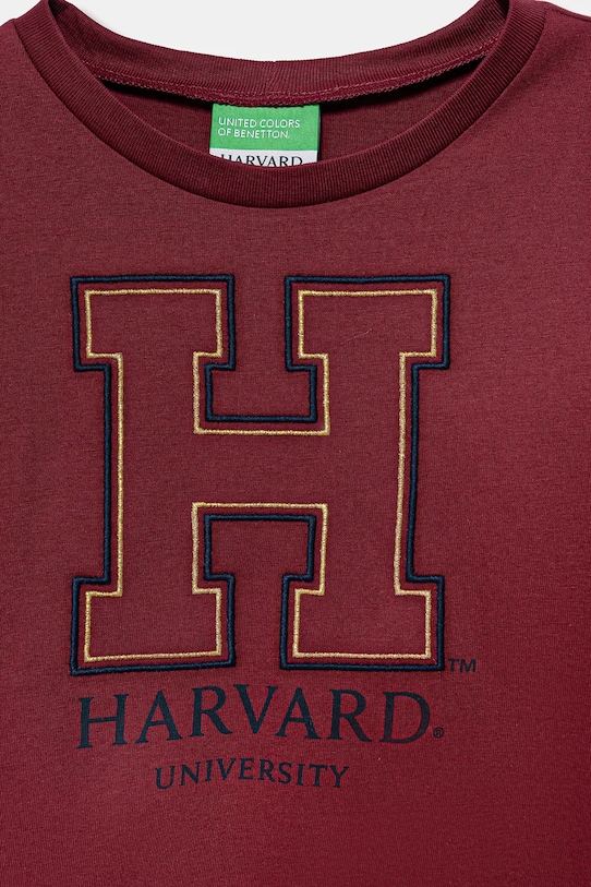 Дівчинка Дитячий бавовняний лонгслів United Colors of Benetton 3IVWC10PX.G.seasonal бордо