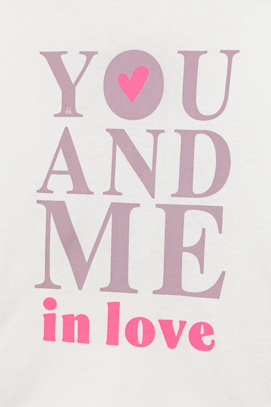 Dziewczynka United Colors of Benetton longsleeve bawełniany dziecięcy 3JERC10QM.G.seasonal biały