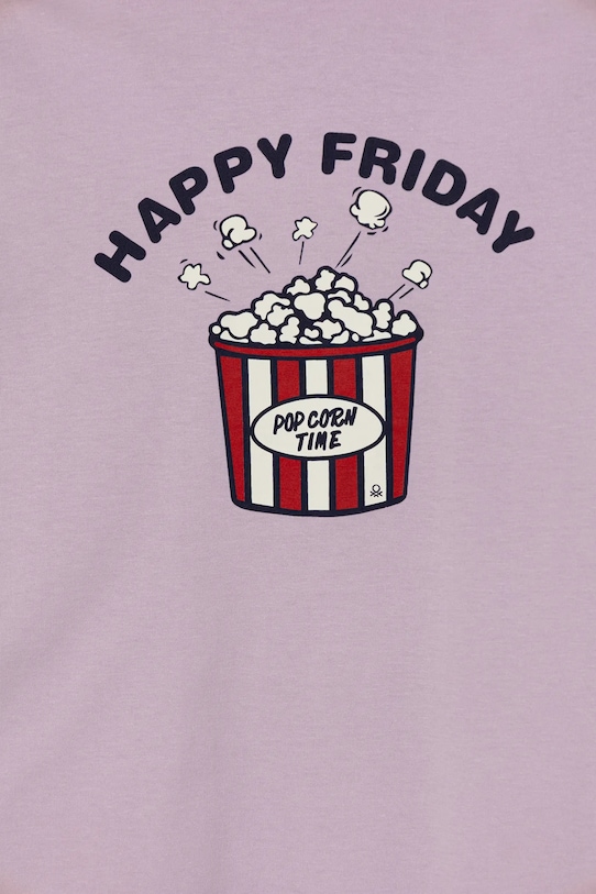 Дівчинка Дитячий бавовняний лонгслів United Colors of Benetton 3JERC10QM.G.seasonal фіолетовий