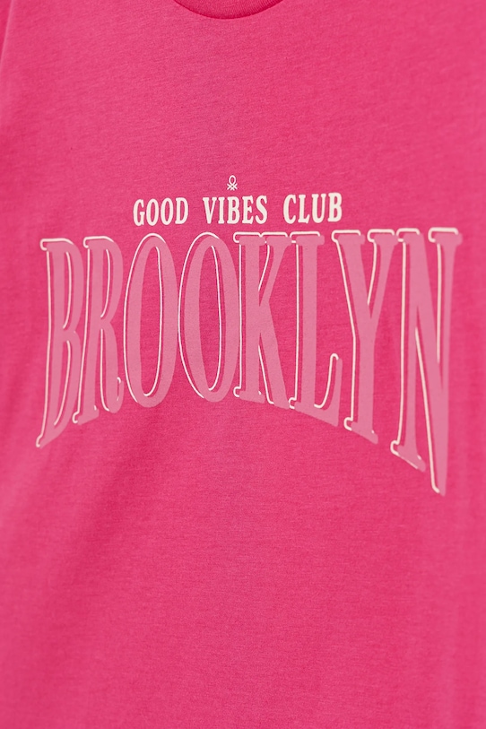 Dziewczynka United Colors of Benetton longsleeve bawełniany dziecięcy 3JERC10QM.G.seasonal różowy