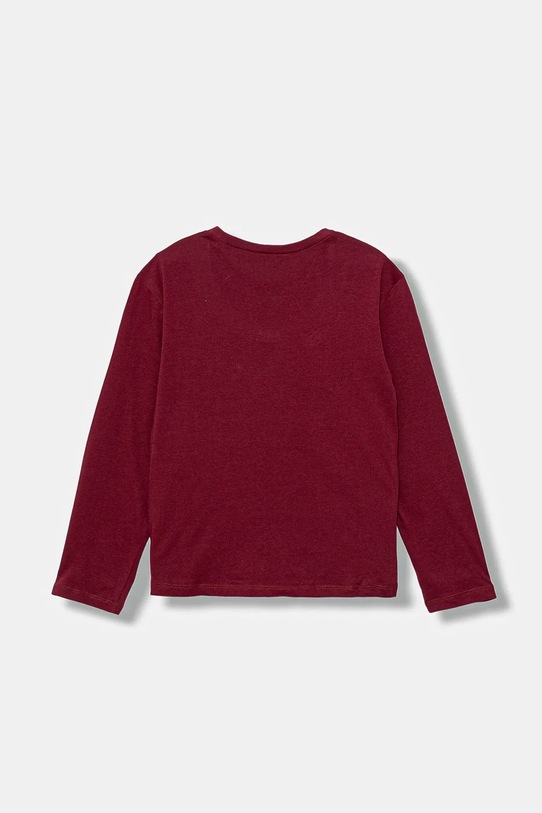 Дитячий бавовняний лонгслів United Colors of Benetton 3JERC10QM.G.seasonal бордо AW25