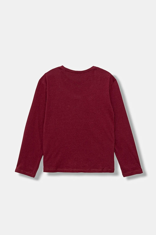 Detská bavlnená košeľa s dlhým rukávom United Colors of Benetton 3JERC10QM.G.seasonal burgundské AW25