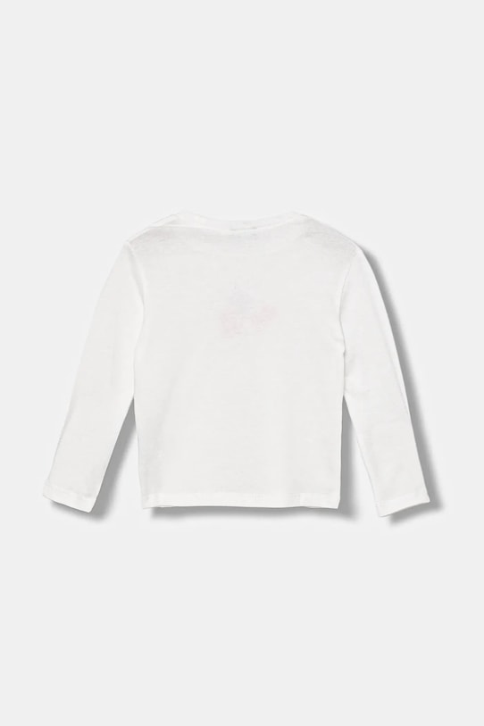 Дитячий бавовняний лонгслів United Colors of Benetton 3JERG10KB.P.seasonal білий AW25