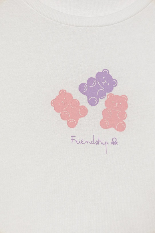 Дівчинка Дитячий бавовняний лонгслів United Colors of Benetton 3JERG10KB.P.seasonal білий