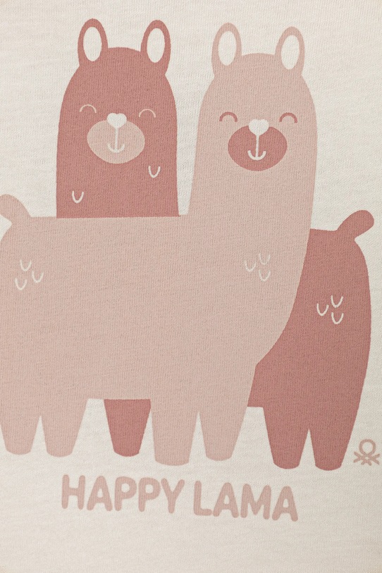 Fete United Colors of Benetton longsleeve din bumbac pentru copii 3JERG10KB.P.seasonal bej