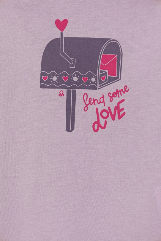 Дівчинка Дитячий бавовняний лонгслів United Colors of Benetton 3JERG10KB.P.seasonal фіолетовий