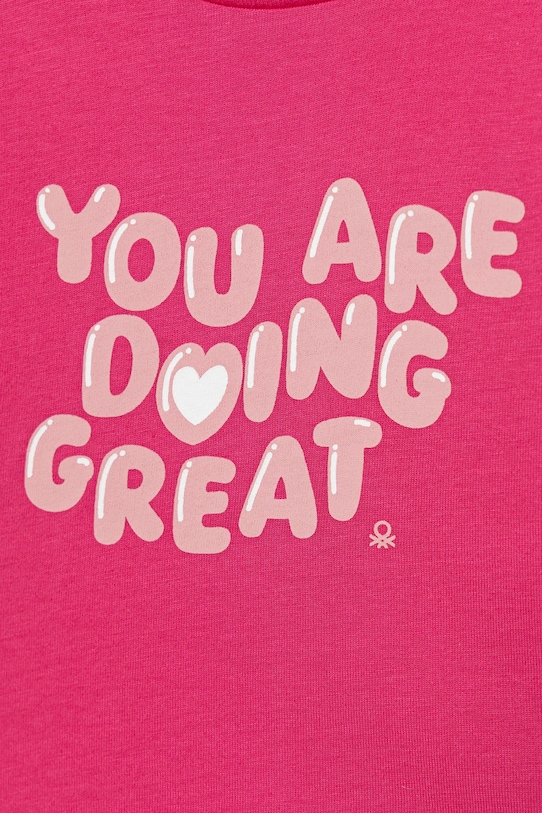 Dziewczynka United Colors of Benetton longsleeve bawełniany dziecięcy 3JERG10KB.P.seasonal różowy