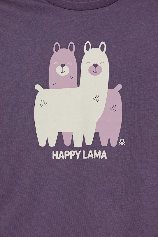 Девочка Хлопковый детский лонгслив United Colors of Benetton 3JERG10KB.P.seasonal фиолетовой