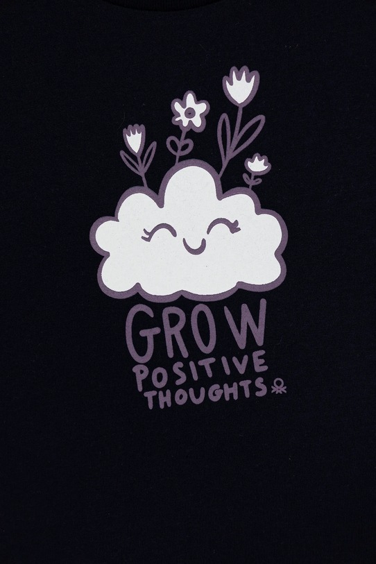 Дівчинка Дитячий бавовняний лонгслів United Colors of Benetton 3JERG10KB.P.seasonal темно-синій