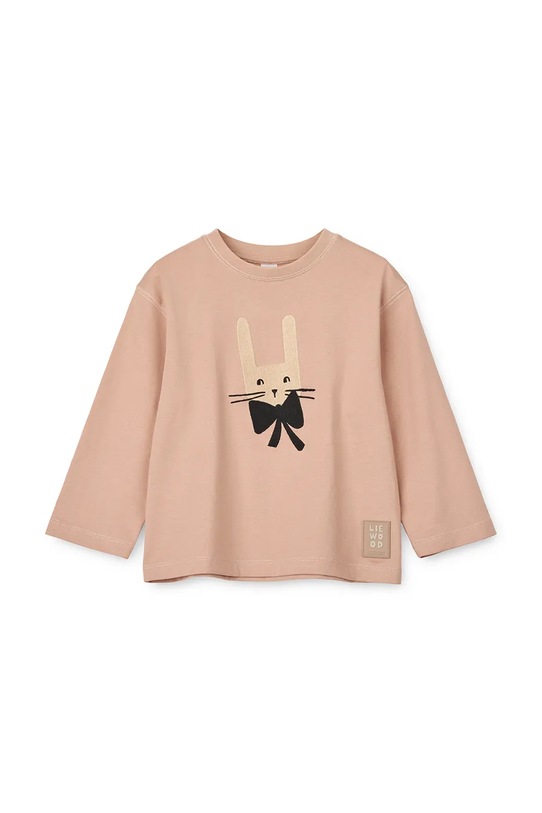 Хлопковый детский лонгслив Liewood Apia Placement Longsleeve T-shirt LW20675.G.9BYA розовый AW25