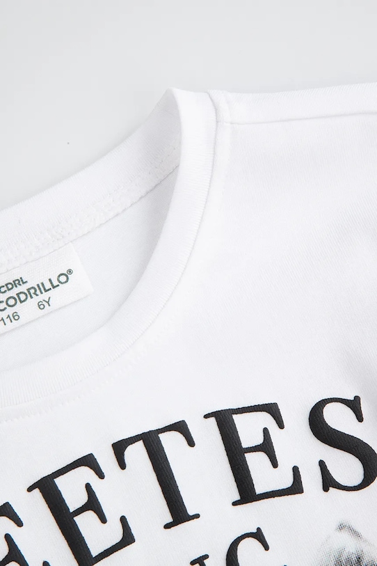 Djevojčice Dječja majica dugih rukava s pamukom Coccodrillo ZC5143106CGK bijela