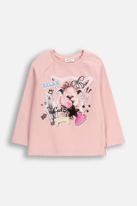 Coccodrillo longsleeve dziecięcy z elastanem różowy ZC5143104CGK