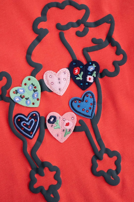 Detské bavlnené tričko Coccodrillo červená ZC5143102FGK