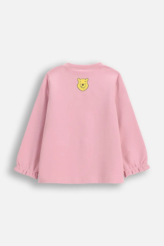 Coccodrillo longsleeve bawełniany niemowlęcy ZC5143101LGD różowy AW25