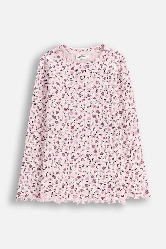 Coccodrillo longsleeve bawełniany ZC5143102WGK różowy AW25