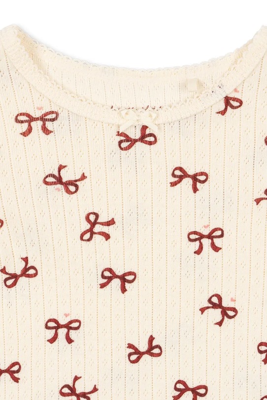 Dziewczynka Konges Sløjd longsleeve bawełniany dziecięcy MINNIE BLOUSE GOTS KS104372.9BYA beżowy