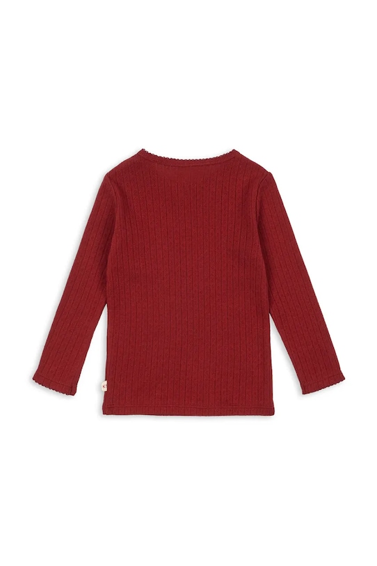 Konges Sløjd longsleeve bawełniany dziecięcy MINNIE BLOUSE GOTS KS104372.9BYA czerwony AW25