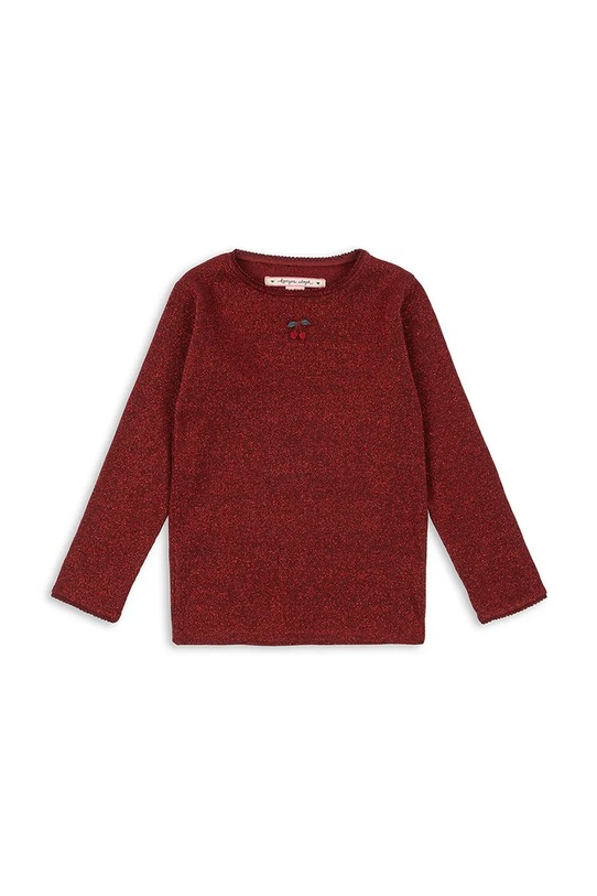 Konges Sløjd longsleeve dziecięcy ROLI BLOUSE aplikacja czerwony KS104414.9BYA