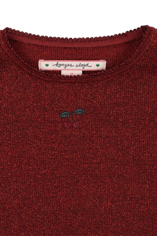 Dziewczynka Konges Sløjd longsleeve dziecięcy ROLI BLOUSE KS104414.9BYA czerwony