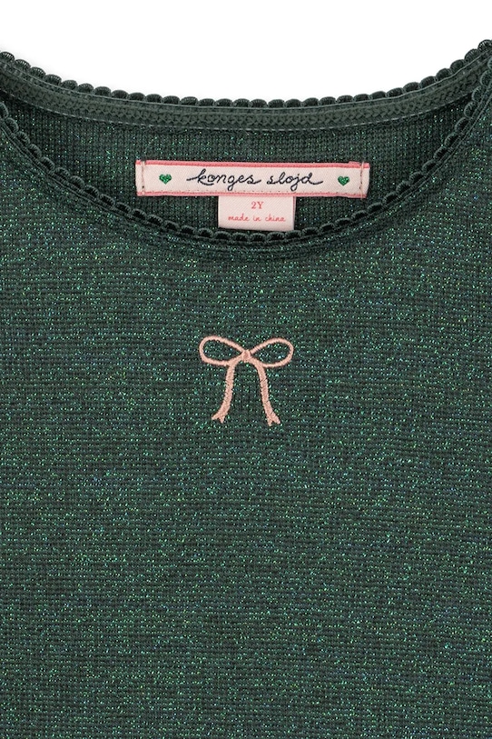 Dziewczynka Konges Sløjd longsleeve dziecięcy ROLI BLOUSE KS104414.9BYA zielony