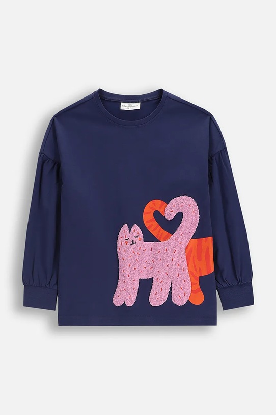 Coccodrillo longsleeve dziecięcy z bawełną ZC5143103AGK granatowy AW25