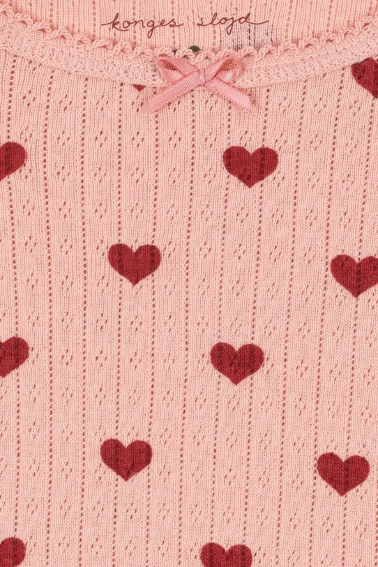Dziewczynka Konges Sløjd longsleeve bawełniany dziecięcy MINNIE BLOUSE GOTS KS104514.9BYA różowy