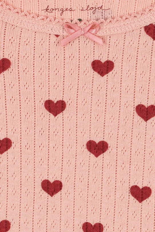 Dziewczynka Konges Sløjd longsleeve bawełniany dziecięcy MINNIE BLOUSE GOTS KS104514.9BYA różowy