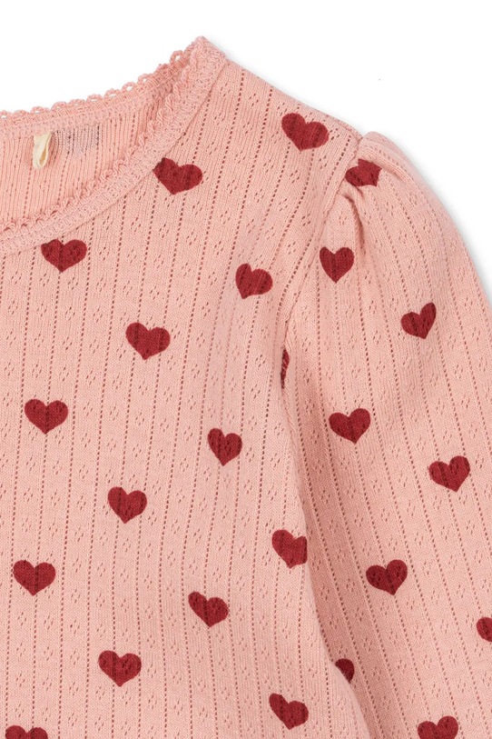 Konges Sløjd longsleeve bawełniany dziecięcy MINNIE BLOUSE GOTS różowy KS104514.9BYA