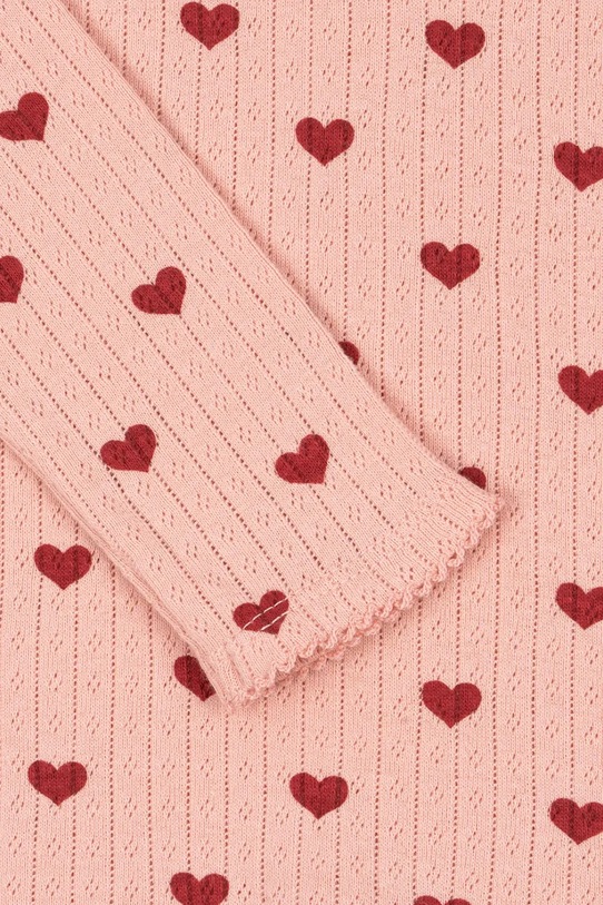 Konges Sløjd longsleeve bawełniany dziecięcy MINNIE BLOUSE GOTS KS104514.9BYA różowy