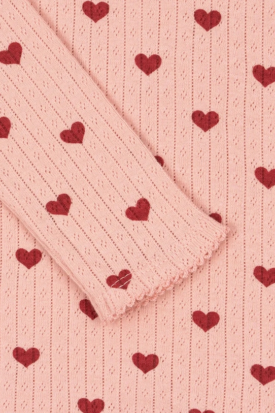 Konges Sløjd longsleeve bawełniany dziecięcy MINNIE BLOUSE GOTS KS104514.9BYA różowy