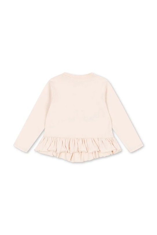 Dziewczynka Konges Sløjd longsleeve bawełniany dziecięcy KITTY FRILL TEE GOTS KS105186.9BYA beżowy