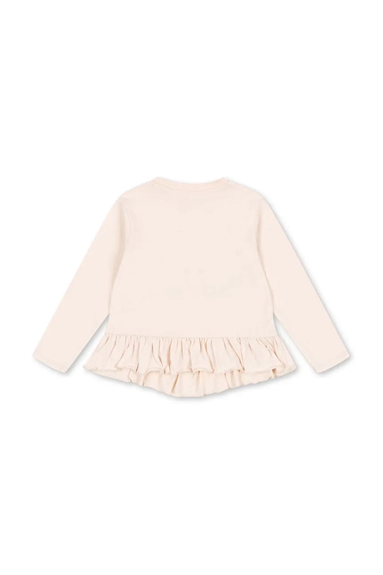 Dziewczynka Konges Sløjd longsleeve bawełniany dziecięcy KITTY FRILL TEE GOTS KS105186.9BYA beżowy