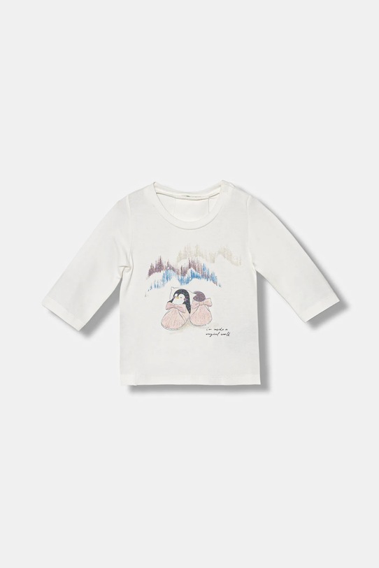 United Colors of Benetton longsleeve niemowlęcy z elastanem biały 35UKA106S.W.Seasonal